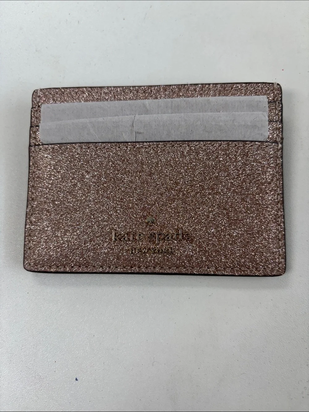 kate spade Rose Gold Glitter Card Holder